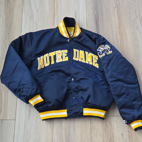 Vintage Starter Notre Dame Varsity Bomber Jacket Large